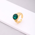 Shangjie oem anillo cuivre en verre cristal anneau coloré rerto couleur diamant mode sonnerie ouverte fiançailles